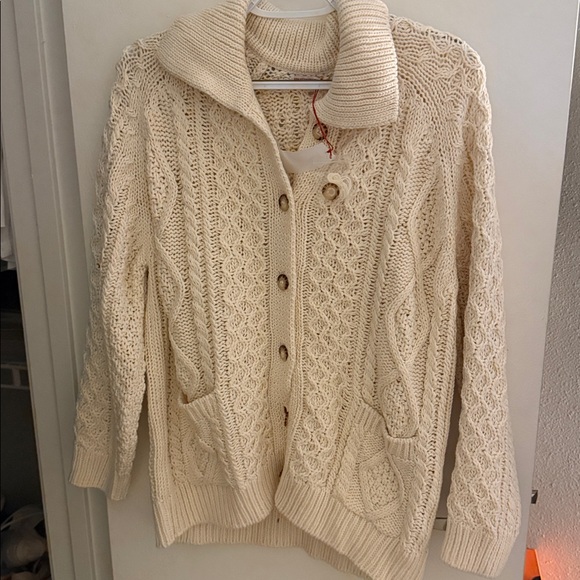 Frances Valentine Fisherman Cableknit Cardigan - Picture 5 of 11